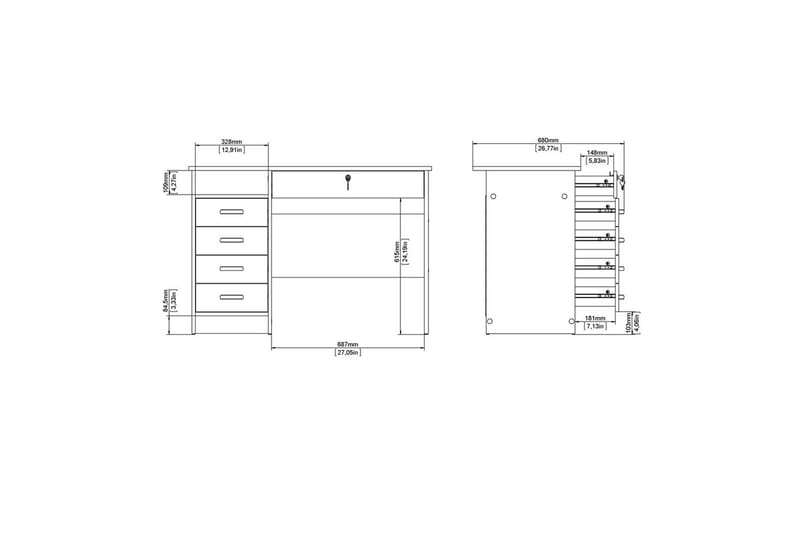 Taketo Skrivbord 48,5x109,3 cm - Natur - Möbler - Bord & matgrupper - Kontorsbord - Skrivbord