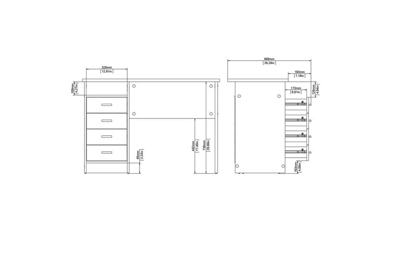 Taketo Skrivbord 48,5x110 cm - Natur - Möbler - Bord & matgrupper - Kontorsbord - Skrivbord