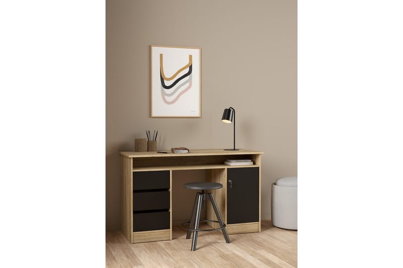 Taketo Skrivbord 55x126 cm - Natur/Svart - Möbler - Bord & matgrupper - Kontorsbord - Skrivbord