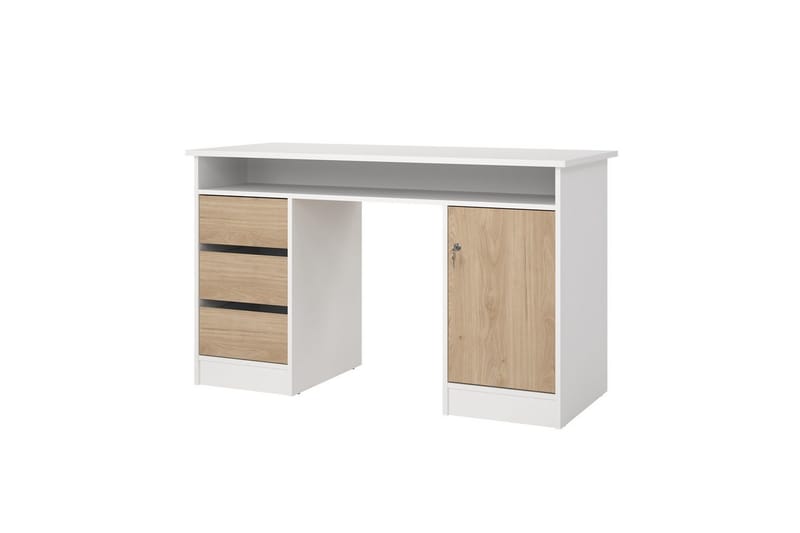 Taketo Skrivbord 55x126 cm - Vit/Natur - Möbler - Bord & matgrupper - Kontorsbord - Skrivbord