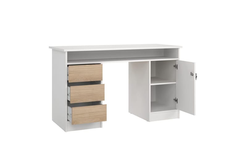 Taketo Skrivbord 55x126 cm - Vit/Natur - Möbler - Bord & matgrupper - Kontorsbord - Skrivbord