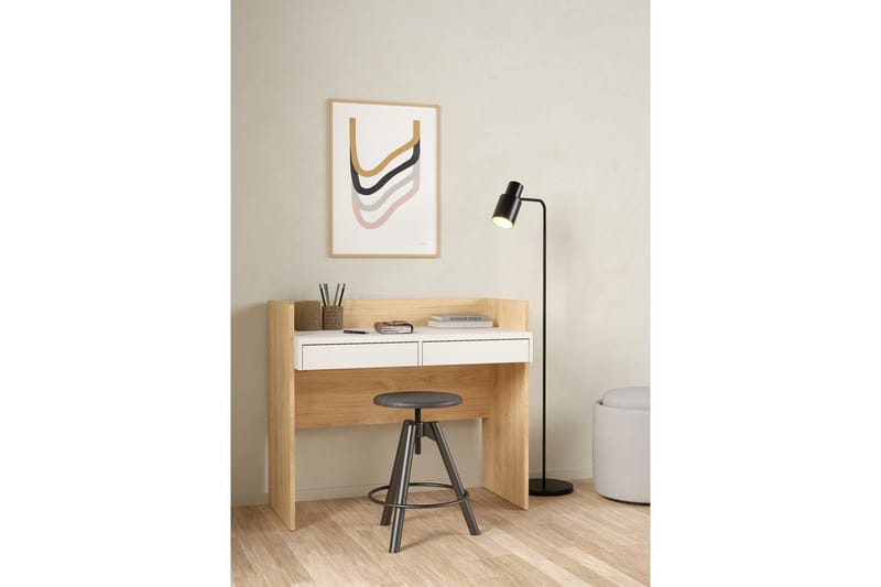 Taketo Skrivbord 56x102 cm - Vit/Natur - Möbler - Bord & matgrupper - Kontorsbord - Skrivbord