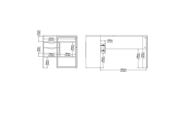 Taketo Skrivbord 81x145,1 cm - Vit - Möbler - Bord & matgrupper - Kontorsbord - Skrivbord