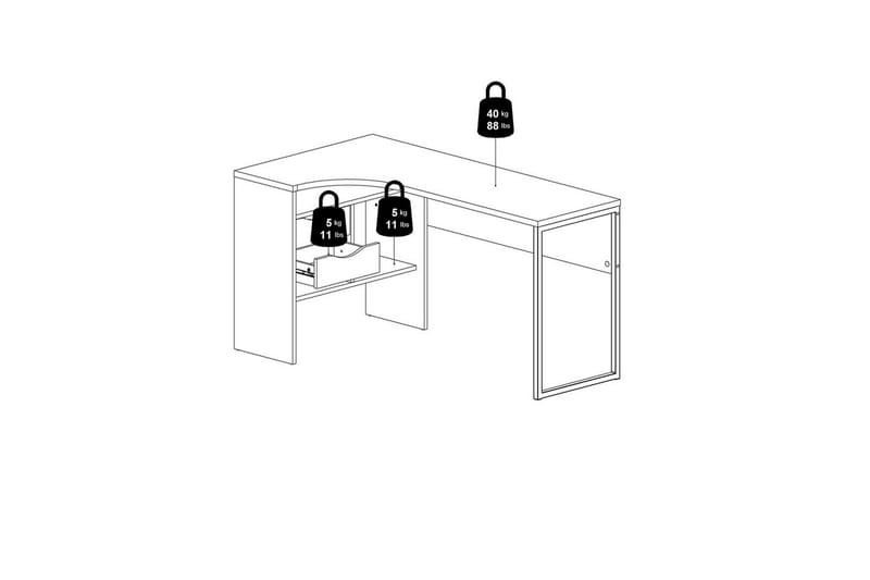 Taketo Skrivbord 81x145,1 cm - Vit - Möbler - Bord & matgrupper - Kontorsbord - Skrivbord
