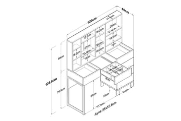 Talros Sminkbord 120 cm - Vit - Möbler - Bord & matgrupper - Kontorsbord - Skrivbord