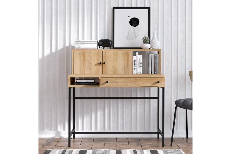 Teyric Skrivbord 60x100 cm - Ek/Svart - Möbler - Bord & matgrupper - Kontorsbord - Skrivbord