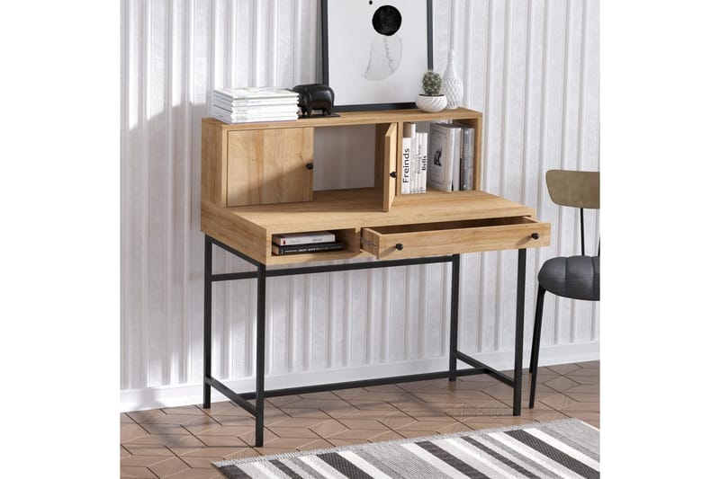 Teyric Skrivbord 60x100 cm - Ek/Svart - Möbler - Bord & matgrupper - Kontorsbord - Skrivbord