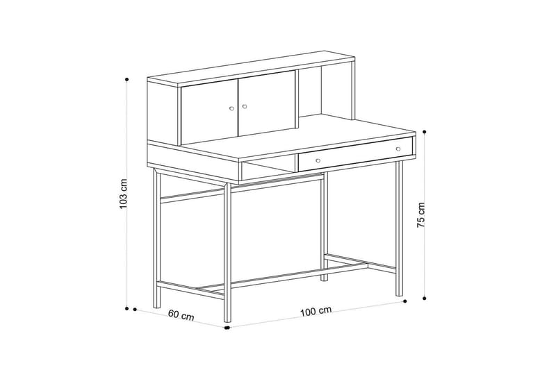 Teyric Skrivbord 60x100 cm - Ek/Svart - Möbler - Bord & matgrupper - Kontorsbord - Skrivbord