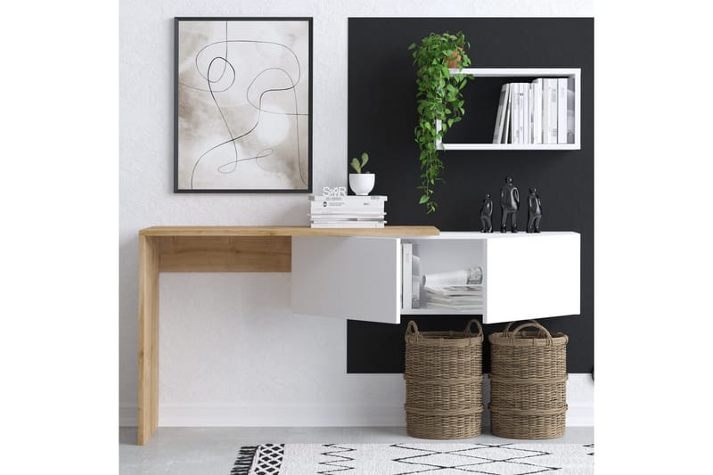 Tiff Skrivbord 74x45 cm Vit/Brun - Hanah Home - Möbler - Bord & matgrupper - Kontorsbord - Skrivbord