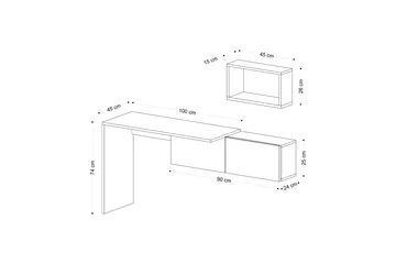 Tiff Skrivbord 74x45 cm Vit/Brun - Hanah Home - Möbler - Bord & matgrupper - Kontorsbord - Skrivbord