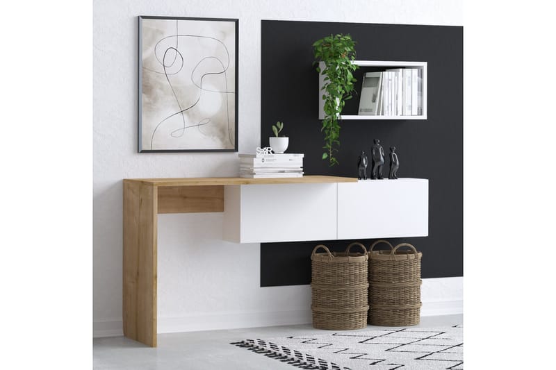 Tiff Skrivbord 74x45 cm Vit/Brun - Hanah Home - Möbler - Bord & matgrupper - Kontorsbord - Skrivbord