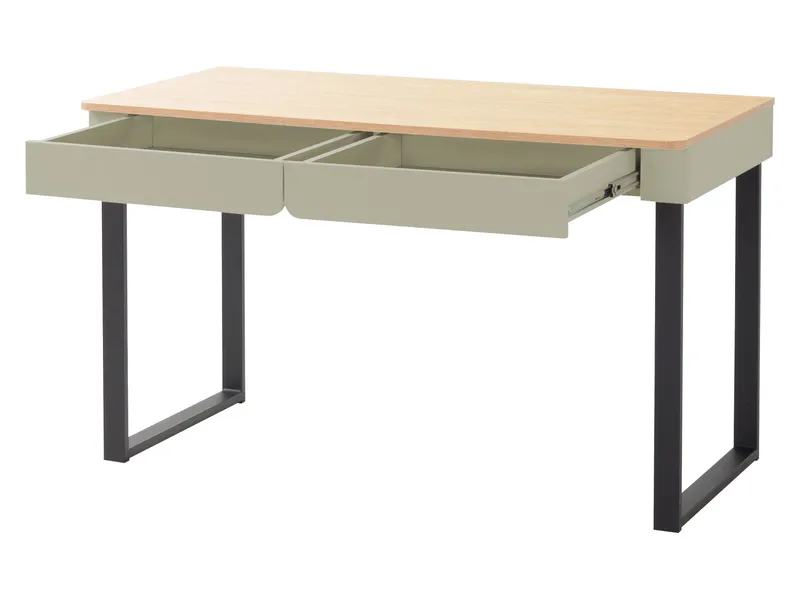 Travic Skrivbord 125 cm med Lådor i Trä med Ekutseende - Beige - Möbler - Bord & matgrupper - Kontorsbord - Skrivbord