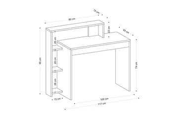 Uma Skrivbord 95x45 cm Brun - Hanah Home - Möbler - Bord & matgrupper - Kontorsbord - Skrivbord