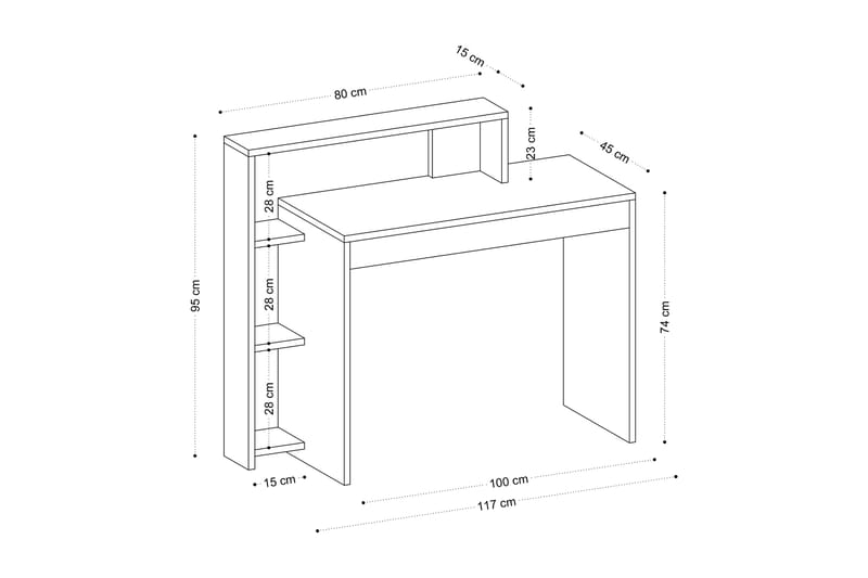 Uma Skrivbord 95x45 cm Brun - Hanah Home - Skrivbord