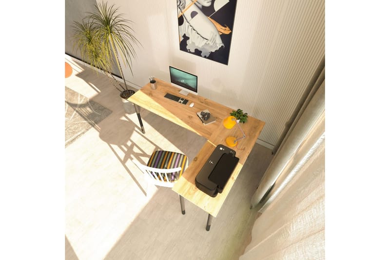 Viva Skrivbord 120x150 cm - Svart/Natur - Möbler - Bord & matgrupper - Kontorsbord - Skrivbord