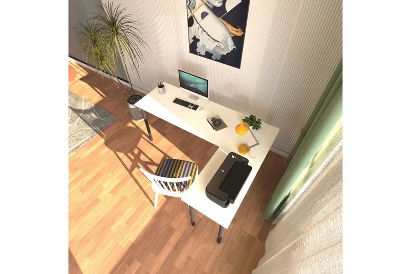 Viva Skrivbord 120x150 cm - Svart/Vit - Möbler - Bord & matgrupper - Kontorsbord - Skrivbord