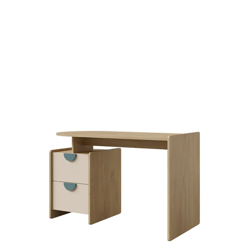 Zarek Skrivbord 121 cm, brun, blå och beige