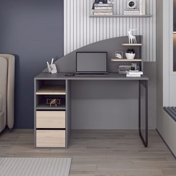 Zavio Skrivbord 120x120x60 cm - Antracit/Valnöt - Möbler - Bord & matgrupper - Kontorsbord - Skrivbord