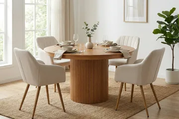 Kopparbo Förlängningsbart runt 120-220 cm Ek med 4 Filippa Matstolar - Ek - Möbler - Bord & matgrupper - Matgrupper