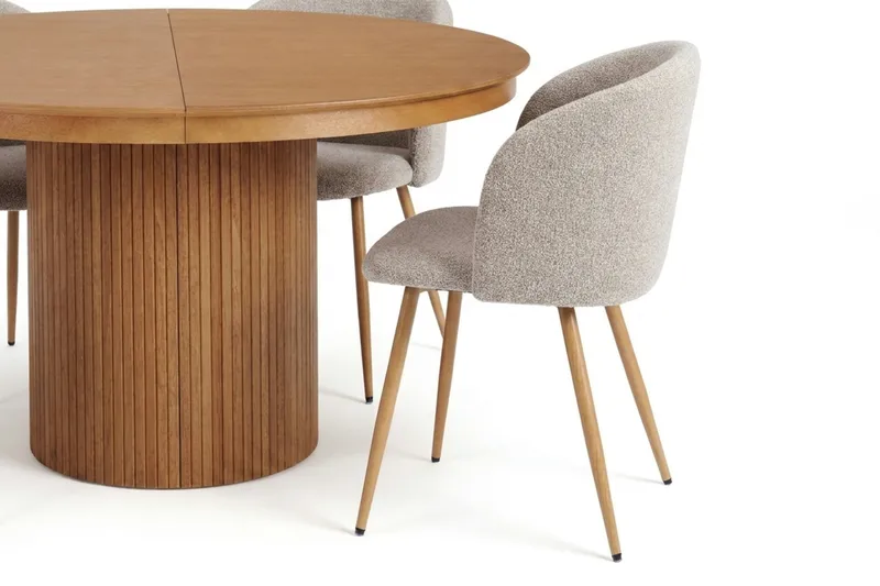 Kopparbo Förlängningsbart runt 120-220 cm Ek med 4 Greya Matstolar - Ek - Möbler - Bord & matgrupper - Matgrupper