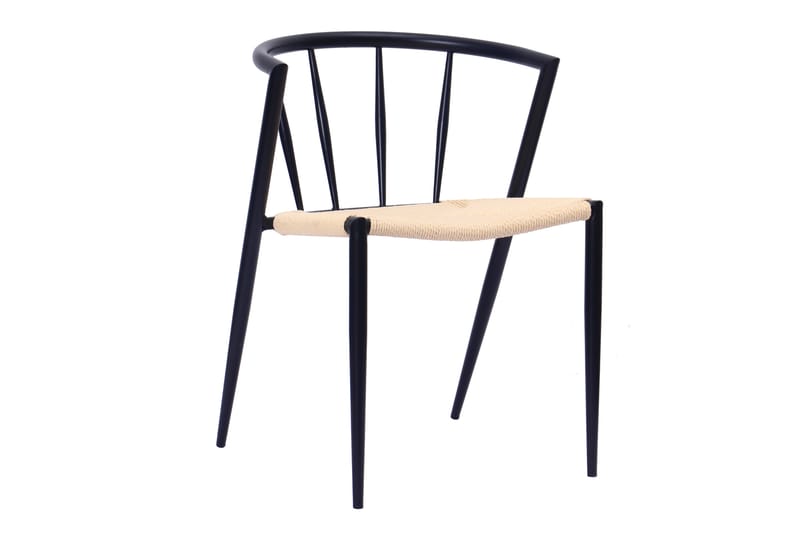 Kopparbo Matbord 106 cm med 4 Winston Matstolar - White / Beige / Metallben Svart - Möbler - Bord & matgrupper - Matgrupper