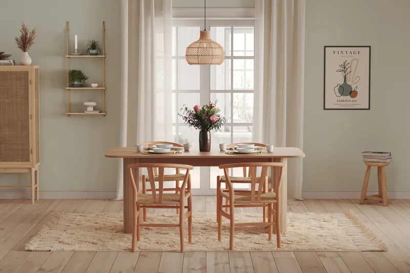 Kopparbo Matbord 180-240 cm Förlängningsbart - Ljust vitlaserat ekträ - Möbler - Bord & matgrupper - Matbord & köksbord