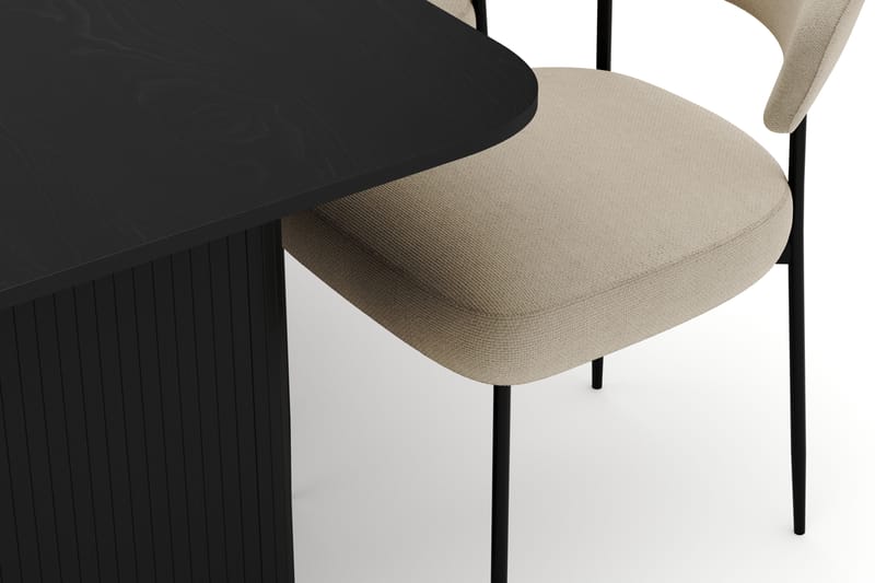 Kopparbo Matbord 160-220 cm Förlängningsbart med 6 Sawako Stolar - Svart - Möbler - Bord & matgrupper - Matgrupper