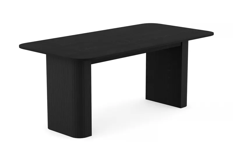 Kopparbo Matbord 180-240 cm Förlängningsbart med 4 Greya Matstolar med armstöd - Svart / Vit Bouclé / Metallben Valnöt - Möbler - Bord & matgrupper - Matgrupper