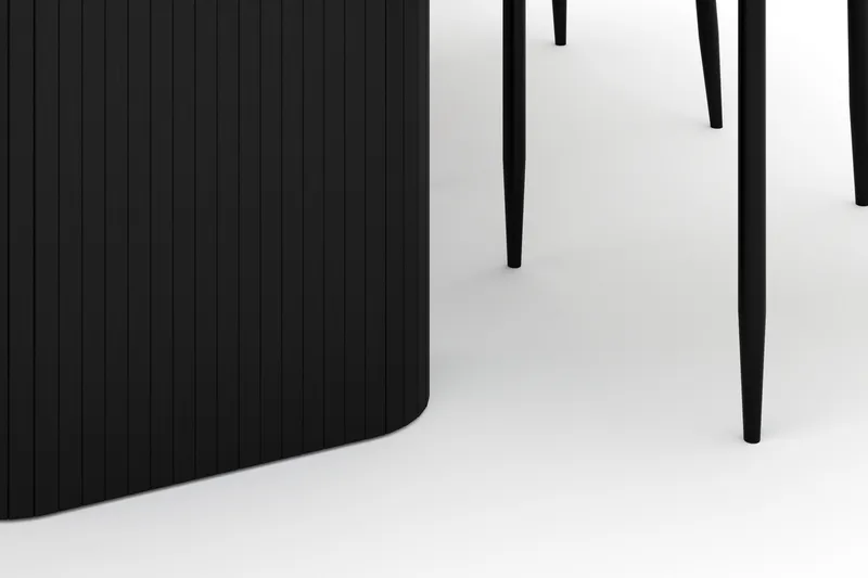 Kopparbo Matbord 180-240 cm Förlängningsbart med 6 Sawako Stolar - Svart - Möbler - Bord & matgrupper - Matgrupper