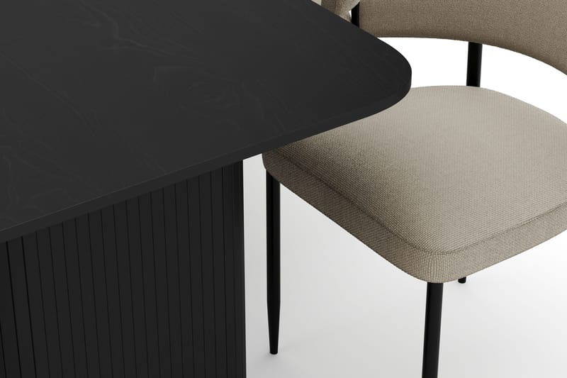 Kopparbo Matbord 180-240 cm Förlängningsbart med 6 Sawako Stolar - Svart - Möbler - Bord & matgrupper - Matgrupper