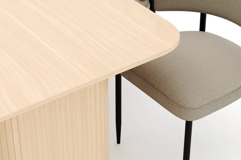 Kopparbo Matbord 180-240 cm Förlängningsbart med 6 Sawako Stolar - Vit - Möbler - Bord & matgrupper - Matgrupper