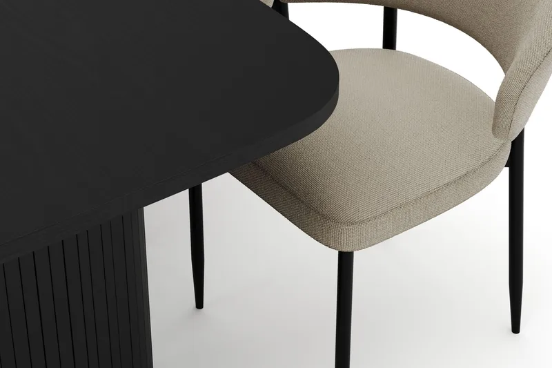 Kopparbo Matbord 180-240 cm Förlängningsbart med 6 Sawako Stolar - Vit - Möbler - Bord & matgrupper - Matgrupper