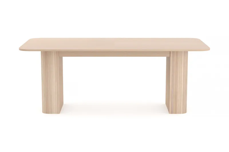 Kopparbo Matbord 200-260 cm Förlängningsbart med illäggsskiva, Vitlaserad Ek