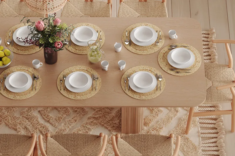 Kopparbo Matbord 200-260 cm Förlängningsbart med illäggsskiva - Vitlaserad Ek - Möbler - Bord & matgrupper - Matbord & köksbord