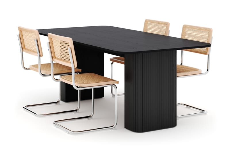 Kopparbo Matbord 200-260 cm Förlängningsbart med 4 st Build Matstolar - Svart - Möbler - Bord & matgrupper - Matgrupper