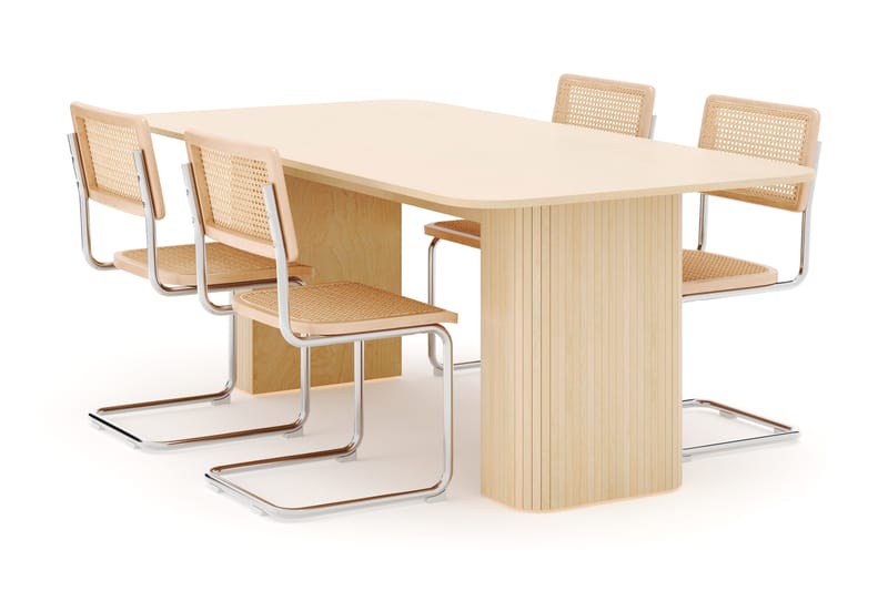 Kopparbo Matbord 200-260 cm Förlängningsbart med 4 st Build Matstolar - Vit - Möbler - Bord & matgrupper - Matgrupper