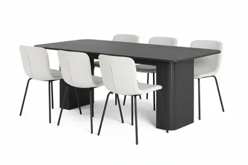 Vit - Svartlaserad ek