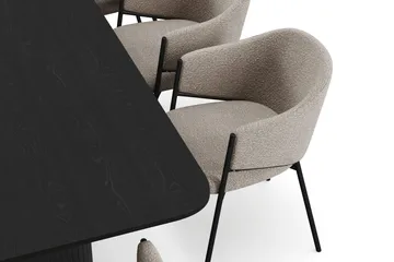 Kopparbo Matbord 200-260 cm Förlängningsbart med 8 Filip Matstolar - Svartlaserad ek - Möbler - Bord & matgrupper - Matgrupper
