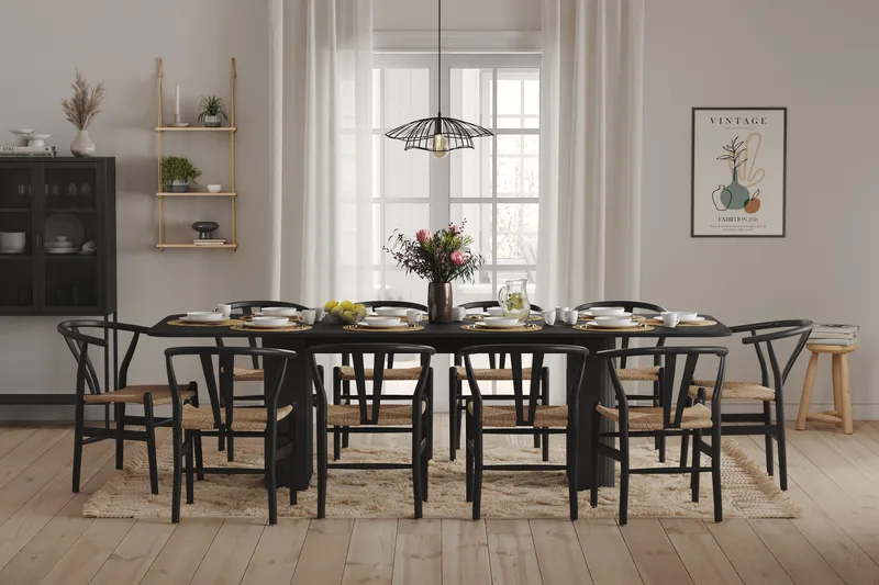 Kopparbo Matbord 200-260 cm Förlängningsbart - Svart trä - Möbler - Bord & matgrupper - Matbord & köksbord