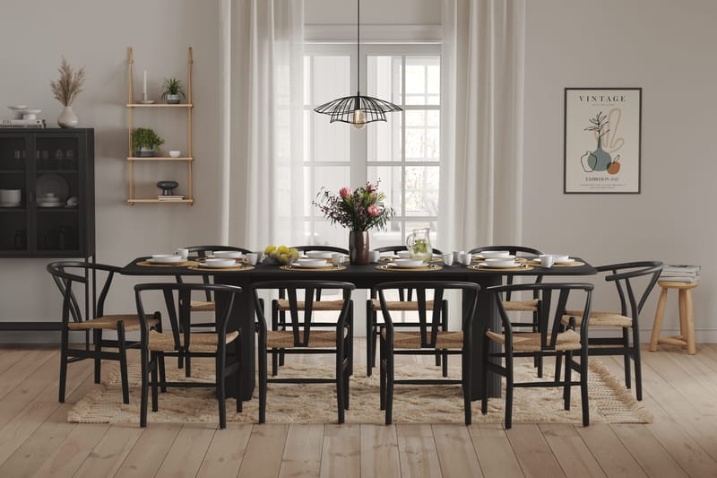 Kopparbo Matbord 200-260 cm Förlängningsbart - Svart trä - Möbler - Bord & matgrupper - Matbord & köksbord