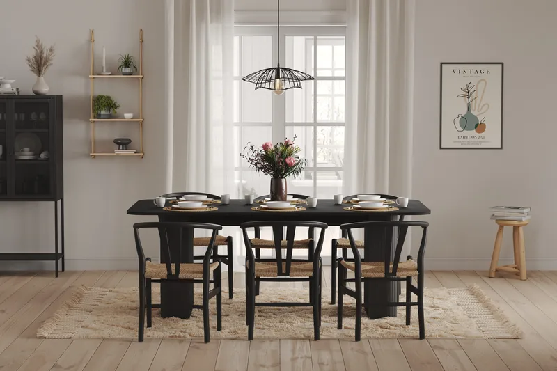 Kopparbo Matbord 200-260 cm Förlängningsbart - Svart trä - Möbler - Bord & matgrupper - Matbord & köksbord