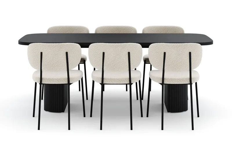 Kopparbo Matbord 200 cm med 6 Gemmiano Stolar - Svart - Möbler - Bord & matgrupper - Matgrupper