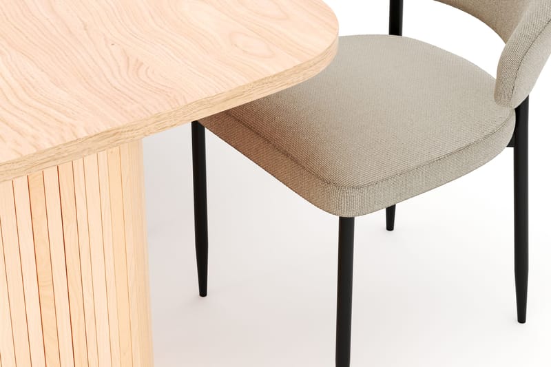 Kopparbo Matbord 200 cm med 6 Sawako Stolar - Natur - Möbler - Bord & matgrupper - Matgrupper