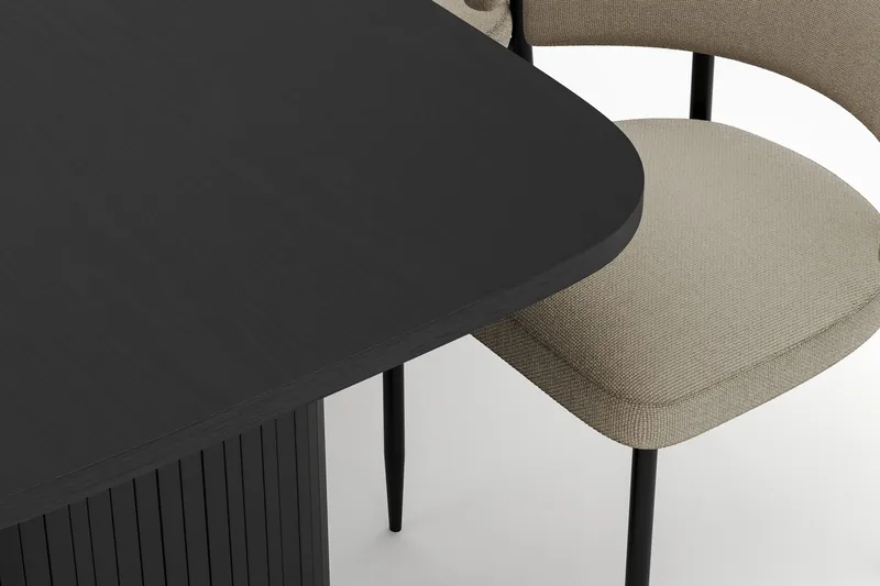 Kopparbo Matbord 200 cm med 6 Sawako Stolar - Svart - Möbler - Bord & matgrupper - Matgrupper