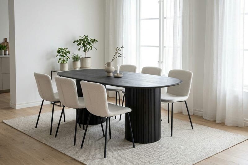 Kopparbo Matbord Oval 180x90 cm Fanér - Svart - Möbler - Bord & matgrupper - Matbord & köksbord