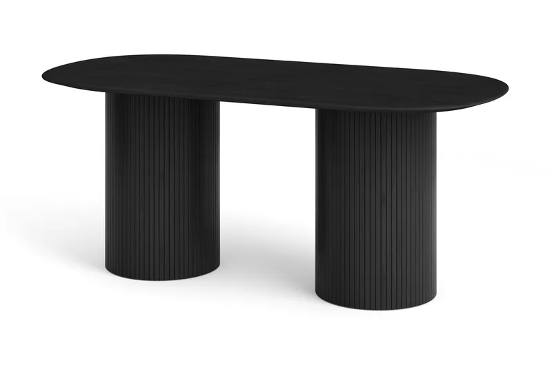 Kopparbo Matbord Oval 180x90 cm Fanér, Svartlaserad ek