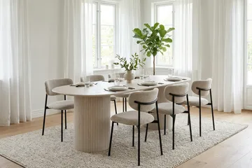 Kopparbo Matbord Oval 180x90 cm Fanér - Vitlaserad ek - Möbler - Bord & matgrupper - Matbord & köksbord