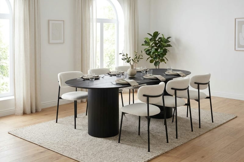 Kopparbo Matbord Oval 220x100 cm Fanér - Svart - Möbler - Bord & matgrupper - Matbord & köksbord