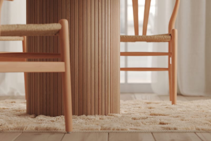 Kopparbo Ljust Runt Matbord 106 cm Förlängningsbart med illäggsskiva - Vitlaserat Ek / Trä - Möbler - Bord & matgrupper - Matbord & köksbord