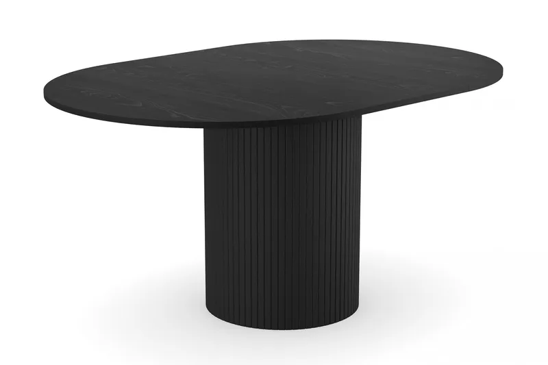 Kopparbo Matbord Runt 106-156 cm Förlängningsbart - Svart trä - Möbler - Bord & matgrupper - Matbord & köksbord